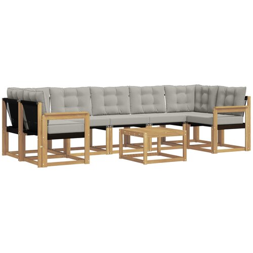 vidaXL Zunanja garnitura za sedenje 8 pcs Bela in svetlo siva, (5000280667) Cene