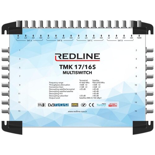 Redline Multišalter 4 satelita na 16 utičnica - TMK 17/16S, Crni Cijene