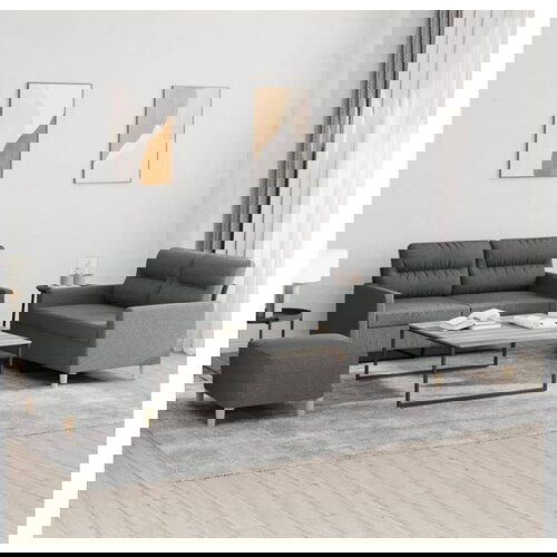 VidaXL 3-dijelni set sofa s jastucima tamnosivi od tkanine Slike