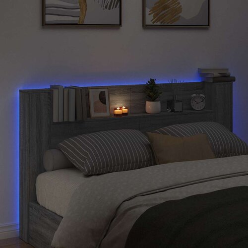  Krevetna ploča s LED-om Zidne Siva Sonoma 180 x 16 5 x 103 5 cm - Sivi hrast sonoma 180 cm Slike