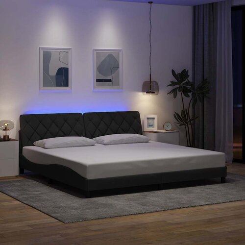  Okvir kreveta s LED-om bez madraca 200x200 cm od tkanine Cene