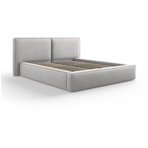 Cosmopolitan Design Svijetlo sivi tapecirani bračni krevet s prostorom za pohranu s podnicom 160x200 cm Arendal &ndash; Cijene