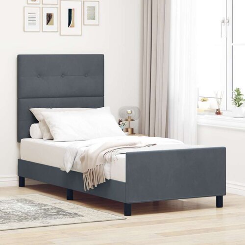  Postelja Temno Siva 80x200 cm Saten, (22049507) Slike