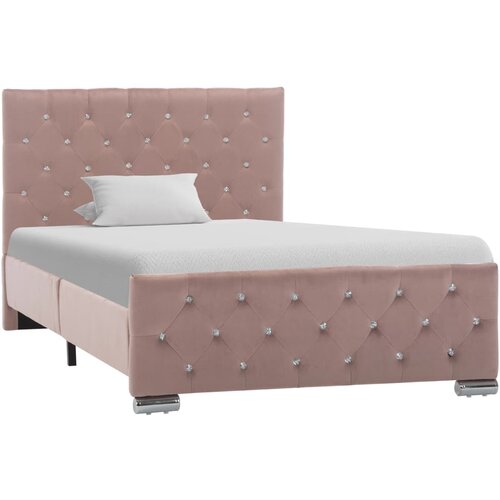 VidaXL Posteljni okvir roza blago 100x200 cm Slike