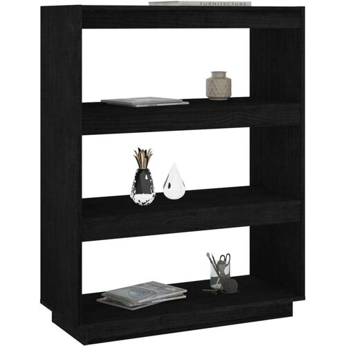 VidaXL Ormarić za knjige / sobna pregrada crni 80x35x103 cm borovina Slike