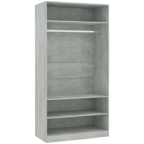  Garderobna omara betonsko siva 100x50x200 cm iverna plo&amp;scaron;ča Slike