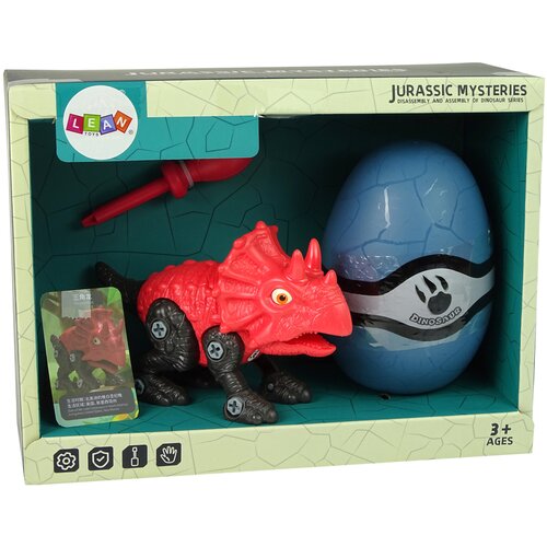 Lean Toys komplet dinozavrov triceratops z jajcem, diy izvijač Slike