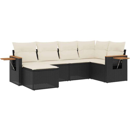 VidaXL 6-dijelni set vrtnih sofa s jastucima crni od poliratana Slike