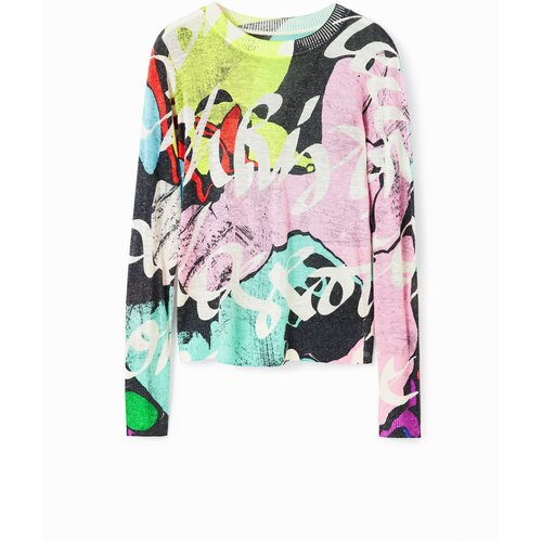 Desigual Pulover 'Thin Gauge' roza / crvena / crna / prljavo bijela Cijene