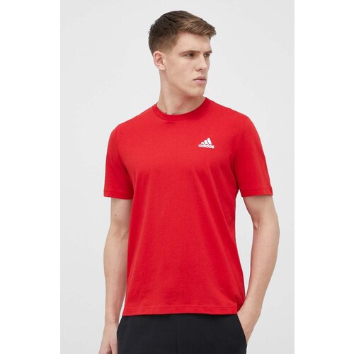 Adidas Bombažna kratka majica rdeča barva Slike