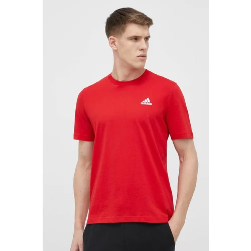 Adidas Pamučna majica boja: crvena, glatki model
