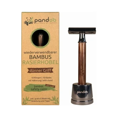Pandoo Sigurnosni brijač s drškom od bambusa - Tanka ručka