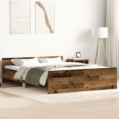 vidaXL Posteljni okvir brez vzmetnice star les 135x190 cm Cene