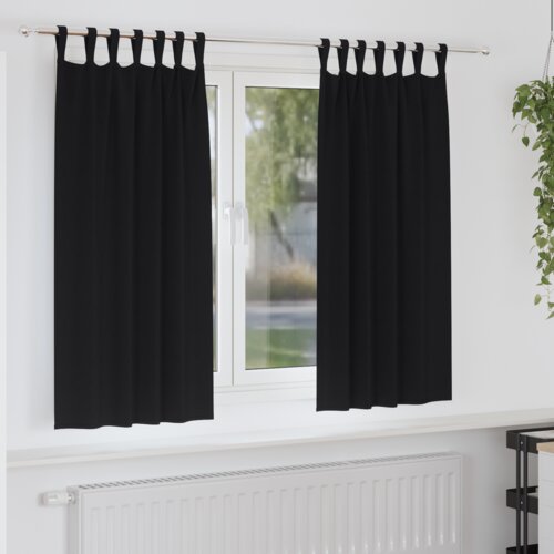 vidaXL Zavjese za zamračivanje 2 pcs Crna 175 x 140 cm Poliester Cijene
