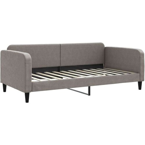 Dnevni krevet na razvlačenje smeđesivi 100 x 200 cm od tkanine Slike