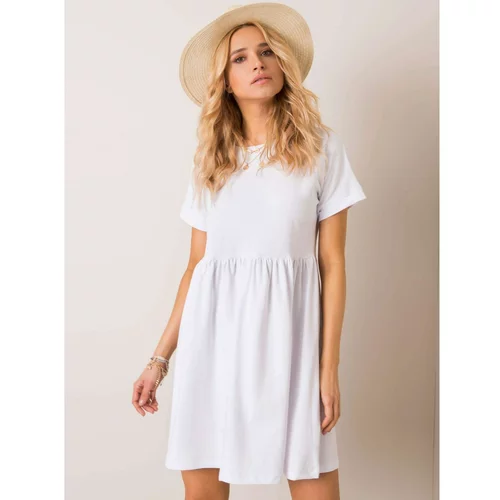 Fashion Hunters RUE PARIS White dress with rolled up sleeves