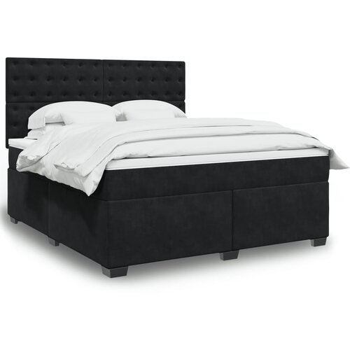 vidaXL Box spring postelja z vzmetnico črna 180x200 cm žamet Cene