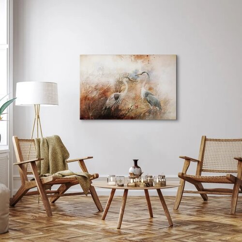  Slika - Herons on the Hunt (1 Part) Wide 90x60 Akustična Slike