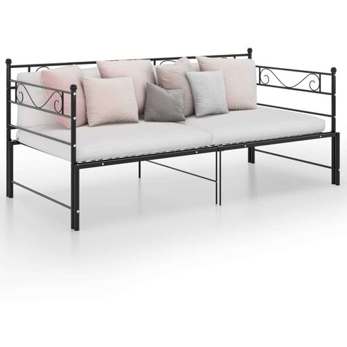  Za krevet na razvlačenje crni metalni 90 x 200 cm Cijene