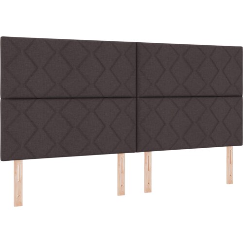  Krevet s uzglavljem i madracem tamno smeđi 200x200 cm tkanina Slike