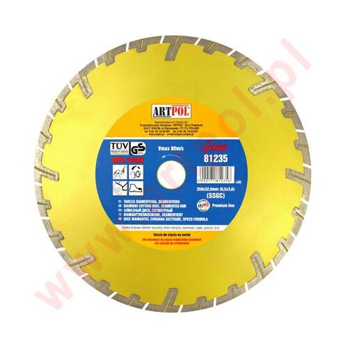 ARTPOL diamond disc 350 x 32/22/25.4/22.2m segmentirano hitro in globoko rezano/ar, (21101492) Slike