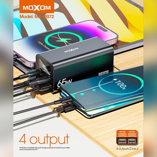 Moxom Power bank 20000mAh MX-PB72/ crna Slike