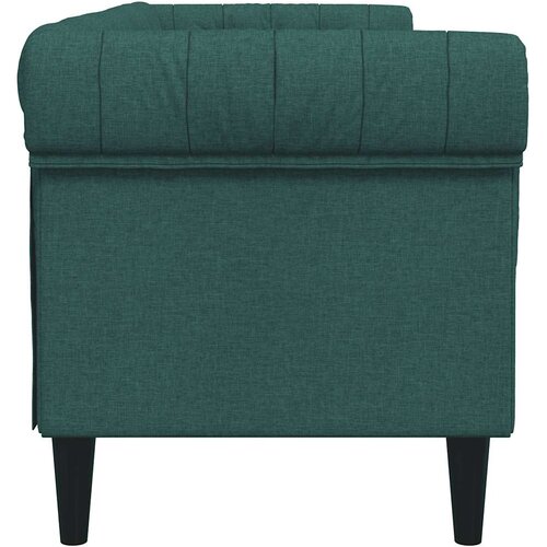  Trosjed Chesterfield tamnozeleni od tkanine Slike
