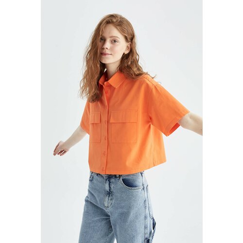 Defacto Short Sleeve Double Side Pockets Poplin Shirt Slike