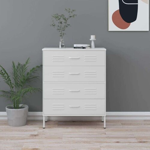 vidaXL Predalnik bela 80x35x101,5 cm jeklo Cene
