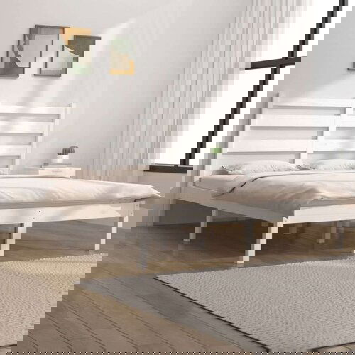  Posteljni okvir bel iz trdne borovine 200x200 cm, (20684443) Slike