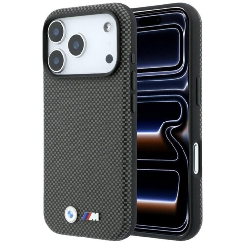  maska bmw m quadrille kevlar metal logo magsafe za iphone 17 pro max/ 18 pro max siva Cene