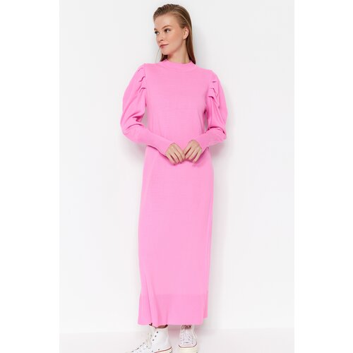 Trendyol Pink Fitted Rib Plain Knitwear Cene
