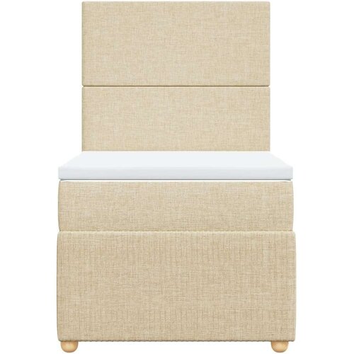 VidaXL Krevet s oprugama i madracem krem 90 x 200 cm od tkanine Slike
