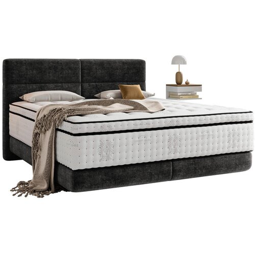 Esposa postelja boxspring 180 cm x 200 cm , tekstil črna Cene