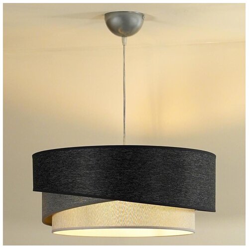  Duolla - Luster na sajli KOBO 1xE27/15W/230V, prečnik 45 cm, antracit/siva/bela Cene