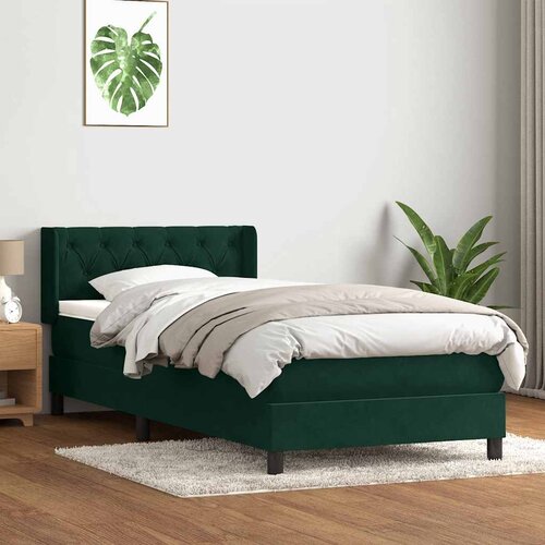 Box Spring krevet s madracem tamnozeleni 80x220 cm bar&amp;scaron;un Slike