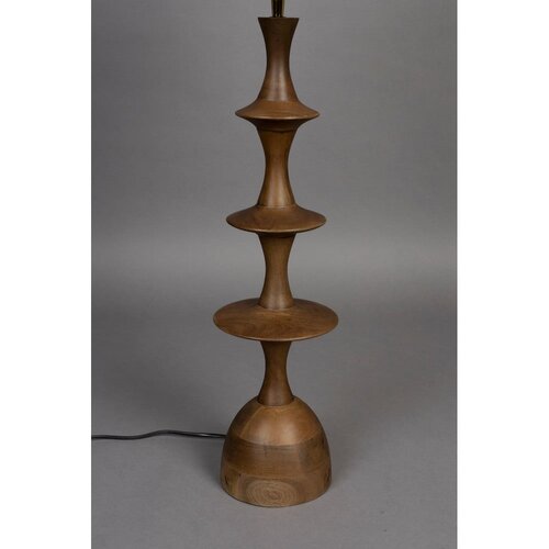 Dutchbone Rjava/kremno bela namizna svetilka s tekstilnim senčilom (vi&amp;scaron;ina 90 cm) Cath &amp;ndash; Slike