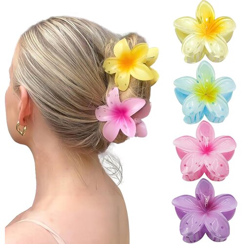 INF Sponke za lase z rožicami, 4 paketi Yellow/Blue/Purple/Pink, (21553530) Slike
