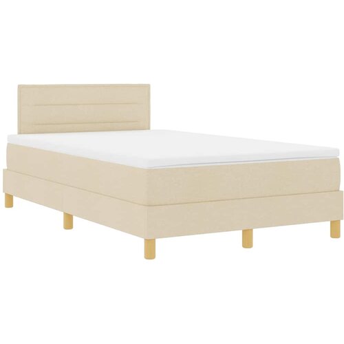  Krevet s opruga kutije s jastukom Krema 120 x 200 cm tkanina Slike