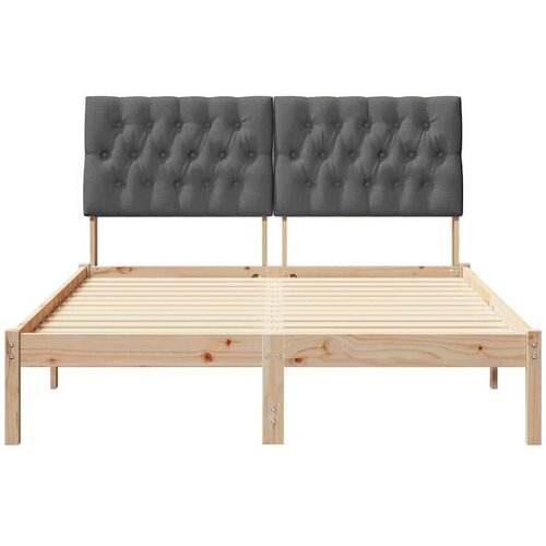 VidaXL krevetni okvir s tapiciranim uzglavljem smeđa 135 x 190 cm Slike