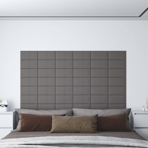 vidaXL Stenski paneli 12 kosov svetlo sivi 30x15 cm blago 0,54 m² Cene