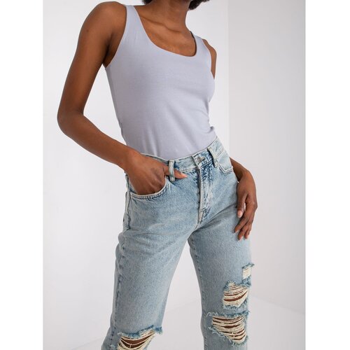 Fashion Hunters Noelle gray plain top Slike
