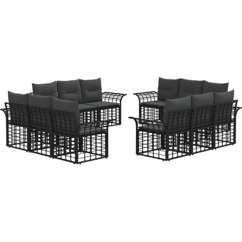  Set vanjskih sofa s jastukom 12 pcs Crna i tamno siva Poliester Cijene