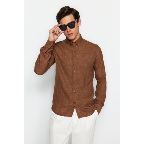 Trendyol Brown Men&amp;#039;s Regular Fit Shirt Slike