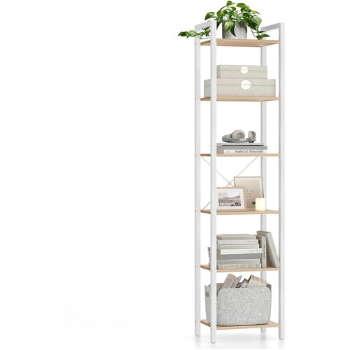 Songmics Knižna polica 6 polic 30x40x187,5 cm Bež, (5000250290) Cene