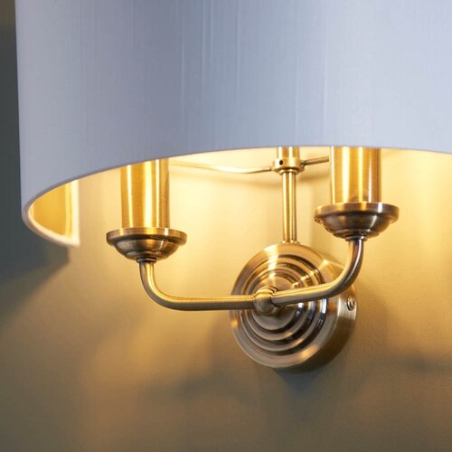 Endon 98937 - Zidna svetiljka HIGHCLERE 2xE14/40W/230V bela/mesing Slike