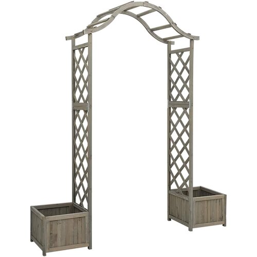 Vrtna pergola sa sadilicom siva od masivne jelovine Slike