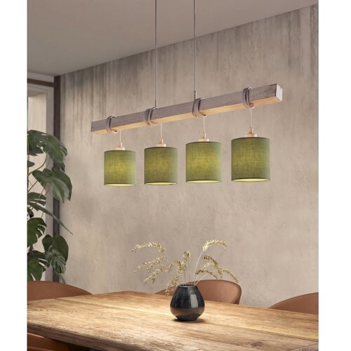 Brilagi LED luster na sajli NUBILA 4xE27/60W/230V siva/zelena Slike