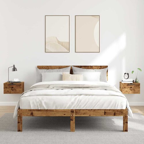  Zidni noćni ormarići 2 kom Staro drvo 34x30x20 cm Slike