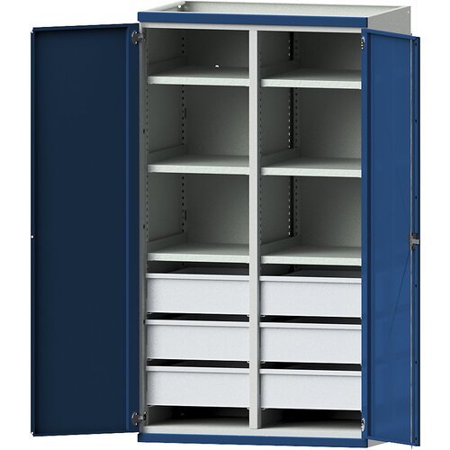 ANKE Omara za težka bremena s predelno steno, 6 predalov po 180 mm, VxŠxG 1950 x 1084 x 690 mm Cene